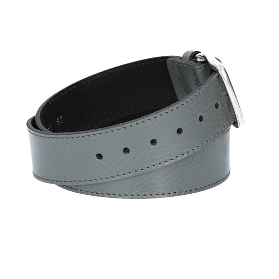 Ledergürtel Kids 30mm abgenäht in Grau mit Dornschließe in Silber - leder-accessoires.com