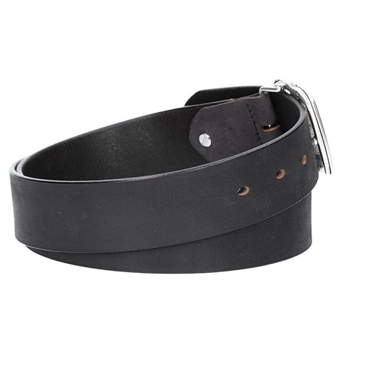 Ledergürtel in Schwarz 40mm mit Schmuckschließe Koppel - leder-accessoires.com