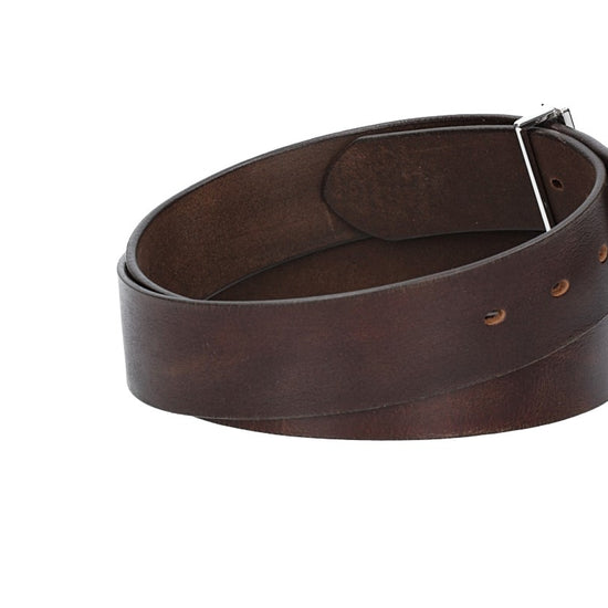 Ledergürtel Braun 40mm mit H-Schließe in Silber - leder-accessoires.com