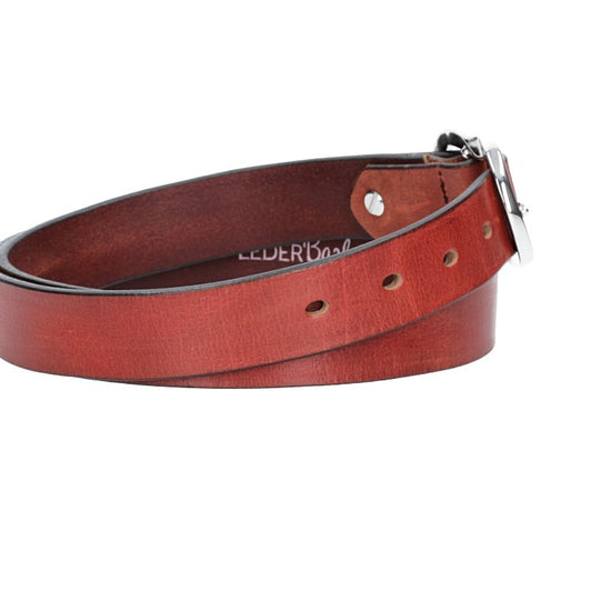 Ledergürtel 30mm in Rot mit Schmuckschließe - leder-accessoires.com