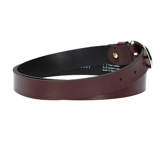 Damengürtel 25mm in Braun mit Dornschließe in Lightgold - leder-accessoires.com