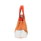 Shopper in Orange|Weiss mit Canvas