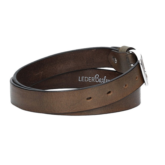 Ledergürtel 30mm in Grau mit Schließe in Silber - leder-accessoires.com