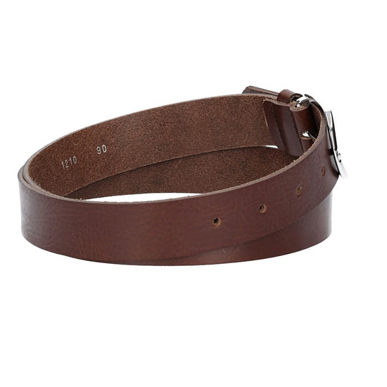 Ledergürtel 30mm in Braun mit Dornschließe in Silber - leder-accessoires.com