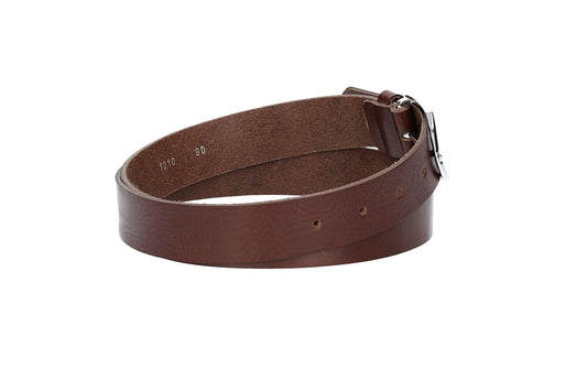 Ledergürtel 30mm in Braun mit Dornschließe in Silber - leder-accessoires.com