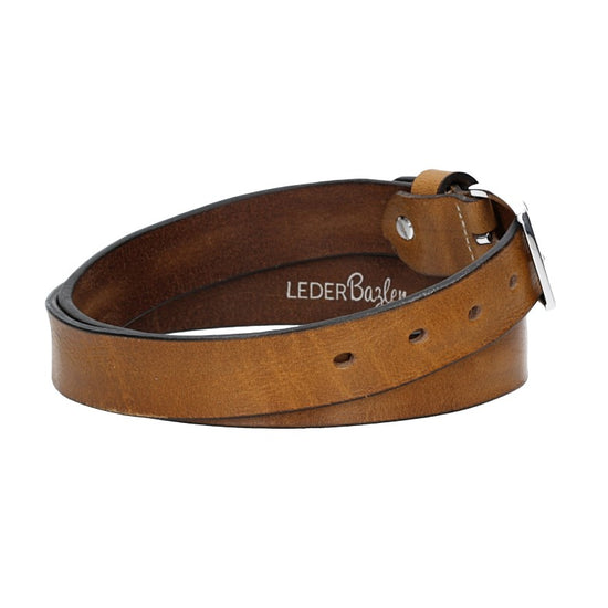 Ledergürtel 30mm in Ocker | Senfgelb mit Schließe in Silber - leder-accessoires.com