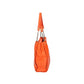 Schultertasche in Orange aus Leder mit Flechtmuster und Kettenriemen