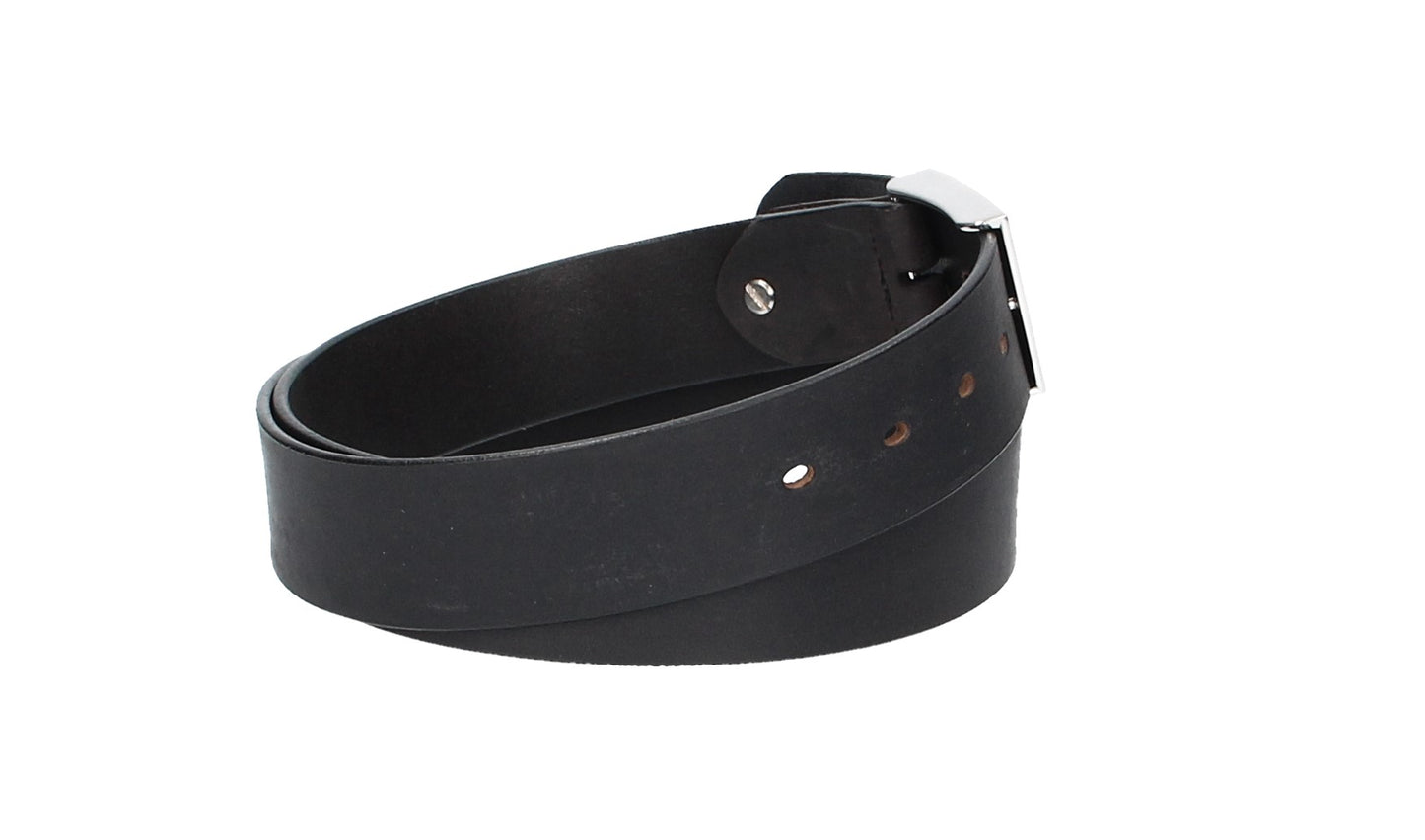 Ledergürtel Schwarz 40mm mit Koppelschließe