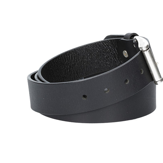 Ledergürtel Überlänge Schwarz 40mm mit glänzender Schließe in Silber - leder-accessoires.com