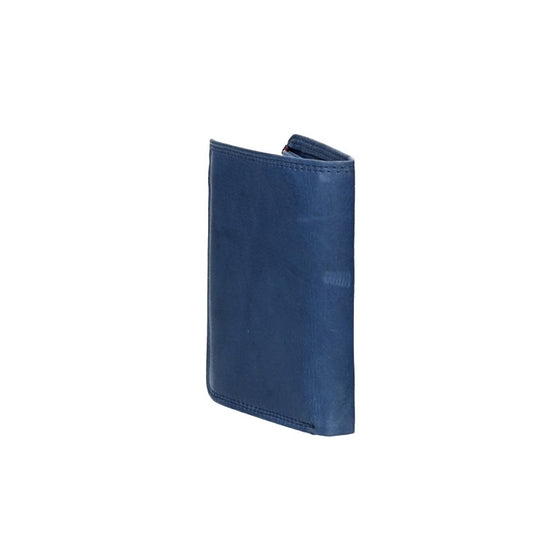 Geldbörse Hochformat klein in Blau|Navy aus Leder - leder-accessoires.com