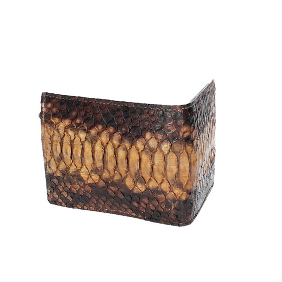 Börse Querformat in Hellbraun aus echtem Schlangenleder - leder-accessoires.com