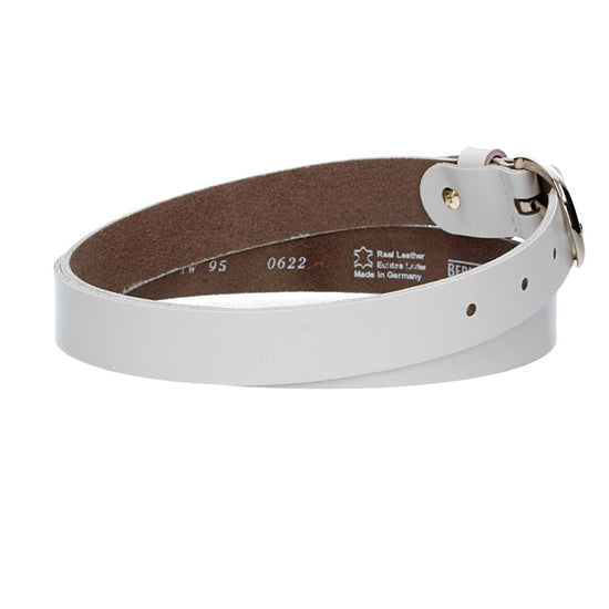 Damengürtel 25mm in Weiß mit Dornschließe in Lightgold - leder-accessoires.com