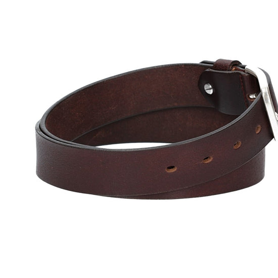 Ledergürtel Rot 35mm mit Dornschließe in Silber - leder-accessoires.com