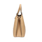 Kurzgrifftasche aus Leder in Beige