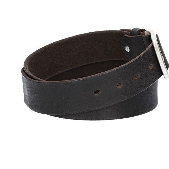 Ledergürtel Schwarz 40mm mit Dornschließe in Silber - leder-accessoires.com