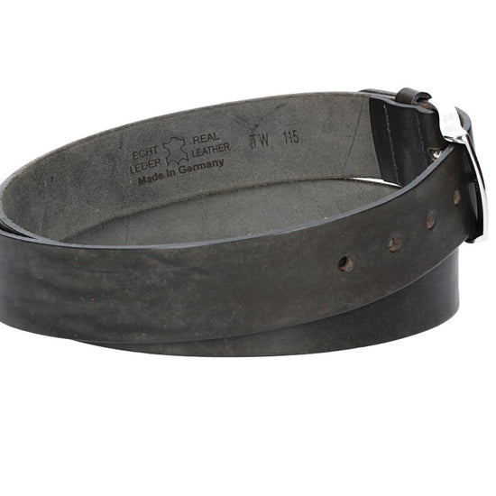 Ledergürtel Überlänge Grau 40mm mit glänzender Schließe in Silber - leder-accessoires.com