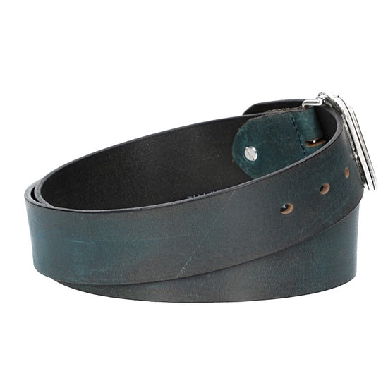 Ledergürtel in Blau | Marine 40mm mit Schmuckschließe Koppel - leder-accessoires.com
