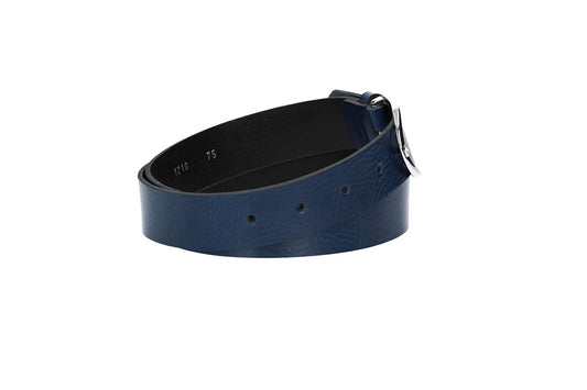 Ledergürtel 30mm in Blau | Marine mit Dornschließe in Silber