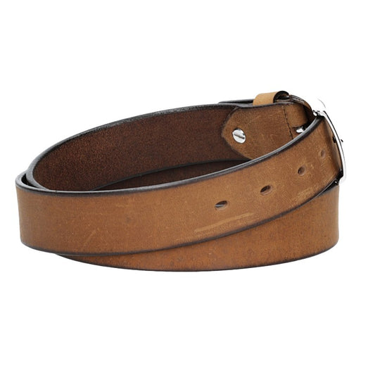 Ledergürtel Light Brown 35mm mit Dornschließe in Silber - leder-accessoires.com