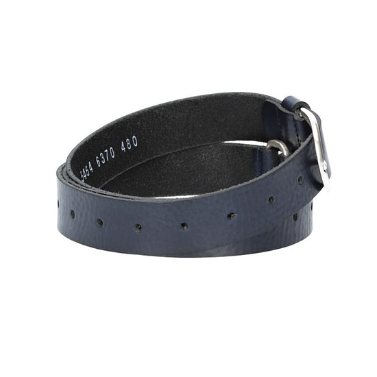 Ledergürtel Überlänge Blau|Marine 35mm mit Schließe in Silber - leder-accessoires.com