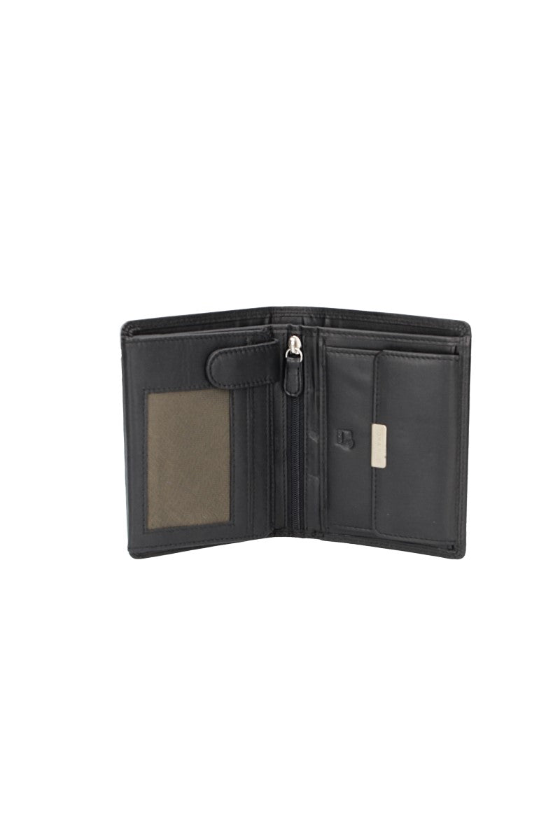 Geldbörse Hochformat in Schwarz aus Leder - leder-accessoires.com