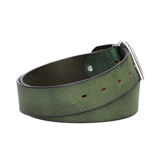 Ledergürtel in Grün 40mm mit Schmuckschließe Koppel - leder-accessoires.com