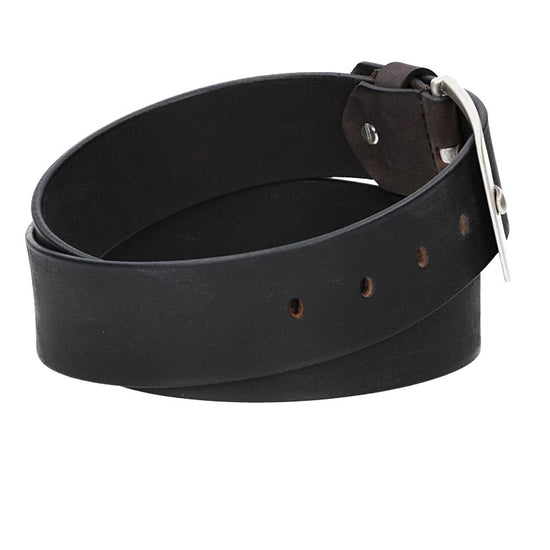 Ledergürtel Schwarz 45mm mit Dornschließe in Silber - leder-accessoires.com