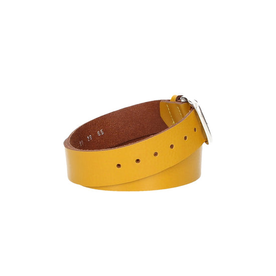 Ledergürtel Kids 30mm in Ocker|Senfgelb mit Dornschließe in Silber - leder-accessoires.com