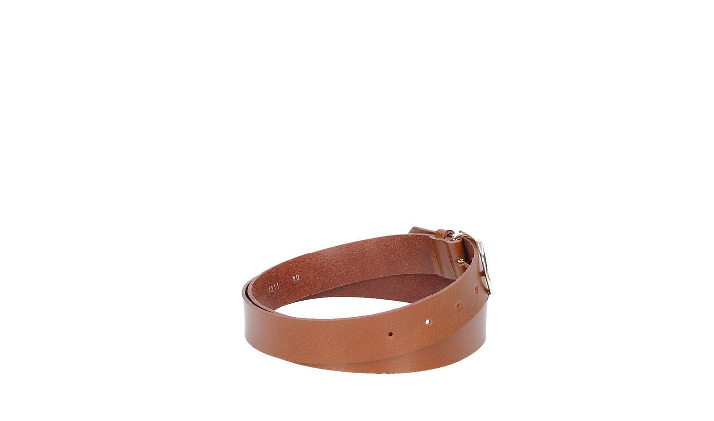 Ledergürtel 30mm in Cognac mit Dornschließe in Light Gold