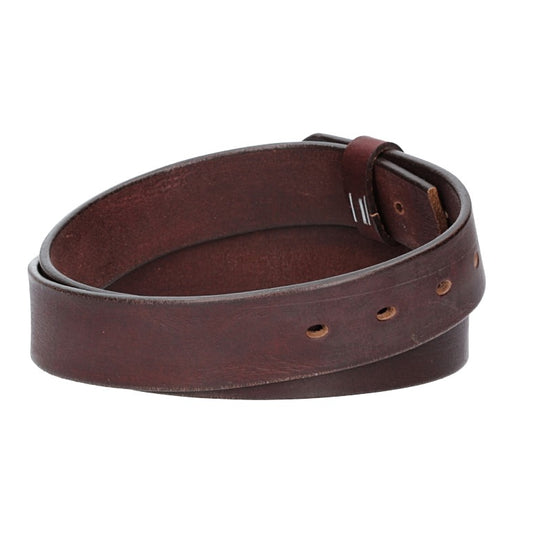 Lederriemen | Gürtelrohling Glanz 35mm in Rot | Bordeaux mit Schlaufe und Kapplochteil - leder-accessoires.com