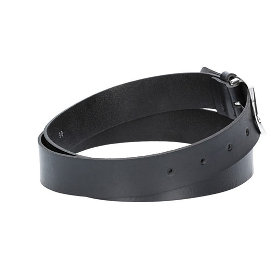 Ledergürtel 30mm in Schwarz mit Dornschließe in Silber - leder-accessoires.com
