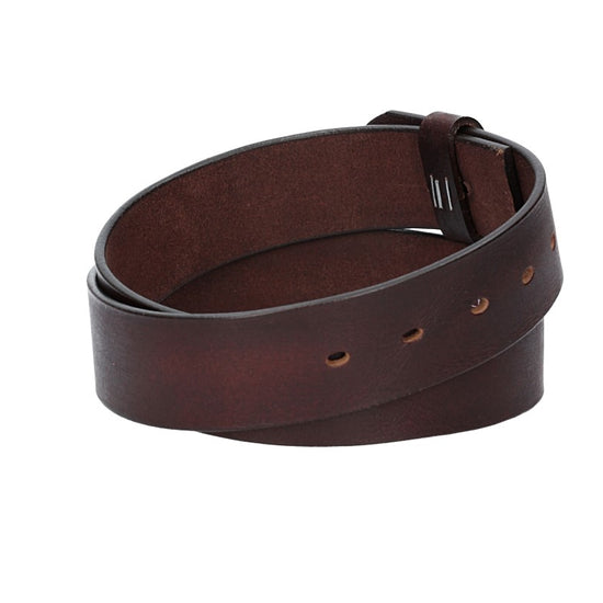 Lederriemen | Gürtelrohling Glanz 40mm in Rot|Bordeaux mit Schlaufe und Kapplochteil - leder-accessoires.com