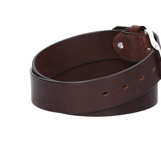 Ledergürtel Rot|Bordeaux 40mm mit Dornschließe in Silber - leder-accessoires.com