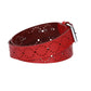 Ledergürtel Kids 25mm in Rot mit Lochmuster und Schließe Silber