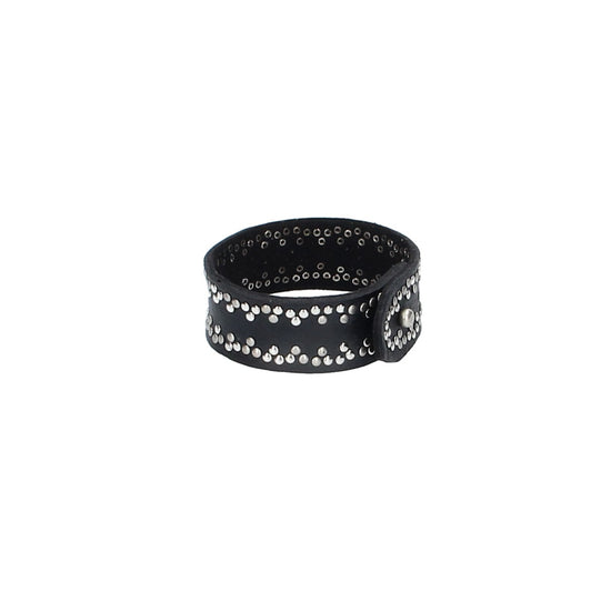 Armband Schwarz mit Rundnieten aus Leder - leder-accessoires.com