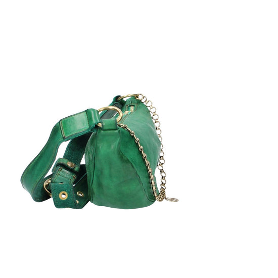 Campomaggi Umhängetasche in Grün mit Kettenriemen - leder-accessoires.com
