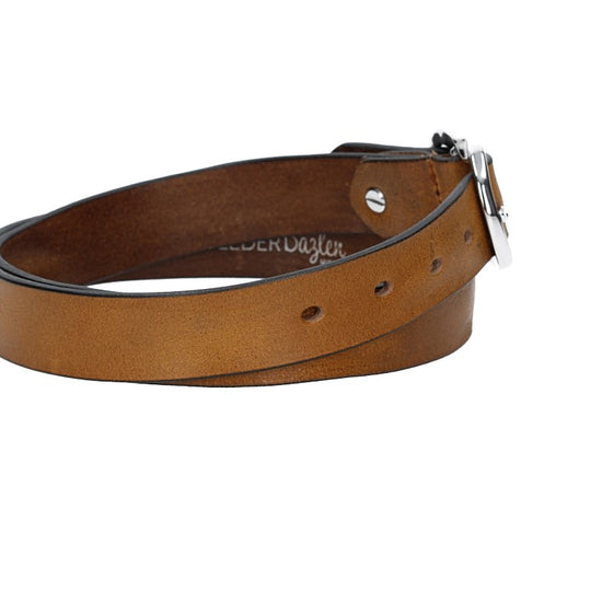 Ledergürtel 30mm in Gelb|Ocker mit Schmuckschließe - leder-accessoires.com