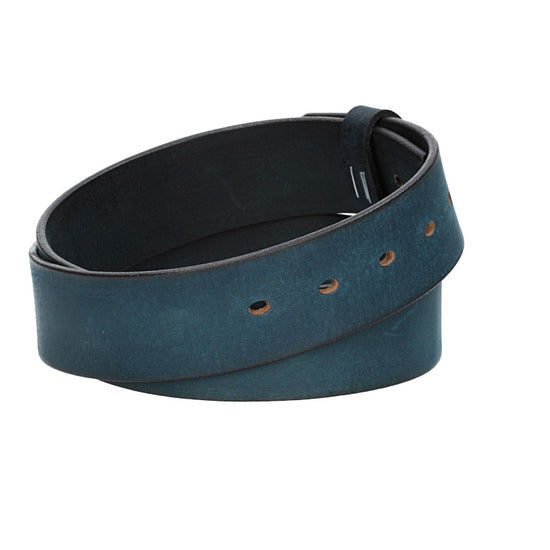 Lederriemen | Gürtelrohling Matt 40mm in Blau|Marine mit Schlaufe und Kapplochteil - leder-accessoires.com