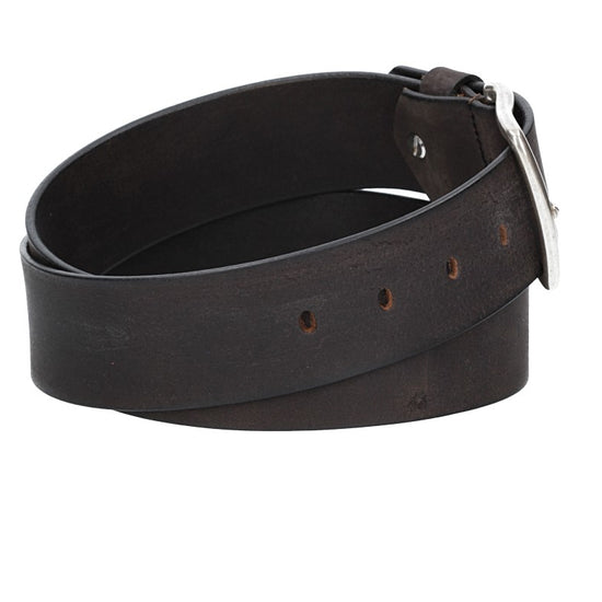 Ledergürtel Schwarz 45mm mit Dornschließe in Silber - leder-accessoires.com