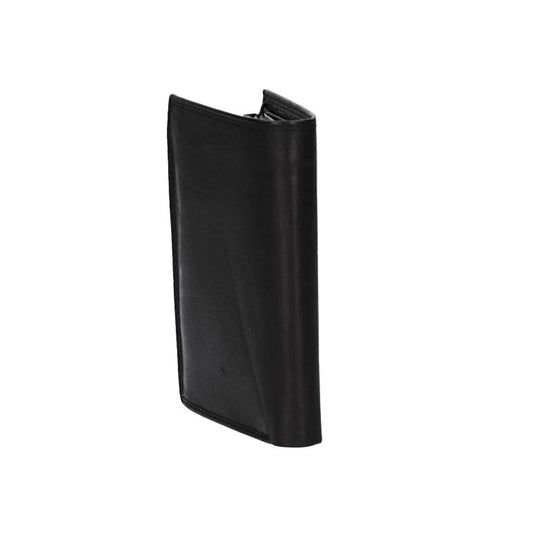 Geldbörse Hochformat mit Riegel in Schwarz aus Leder - leder-accessoires.com