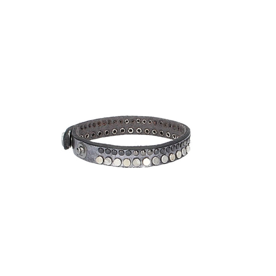 Armband mit Rundnieten in Silber aus Leder - leder-accessoires.com