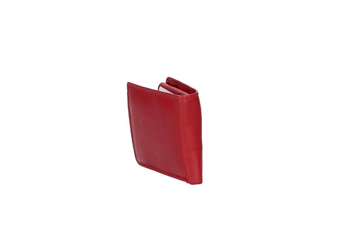 Geldbörse Querformat klein in Rot aus Leder