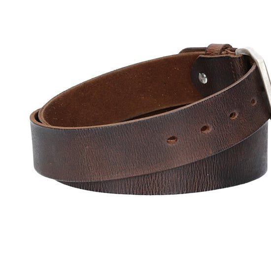 Ledergürtel Braun 40mm mit Dornschließe in Silber - leder-accessoires.com
