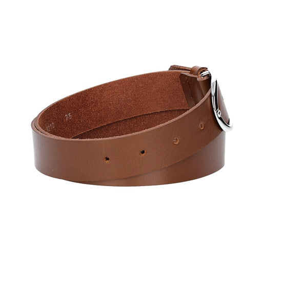 Ledergürtel 30mm in Cognac mit Dornschließe in Silber - leder-accessoires.com