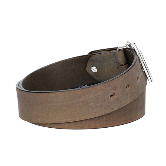 Ledergürtel in Grau 40mm mit Schmuckschließe Koppel - leder-accessoires.com