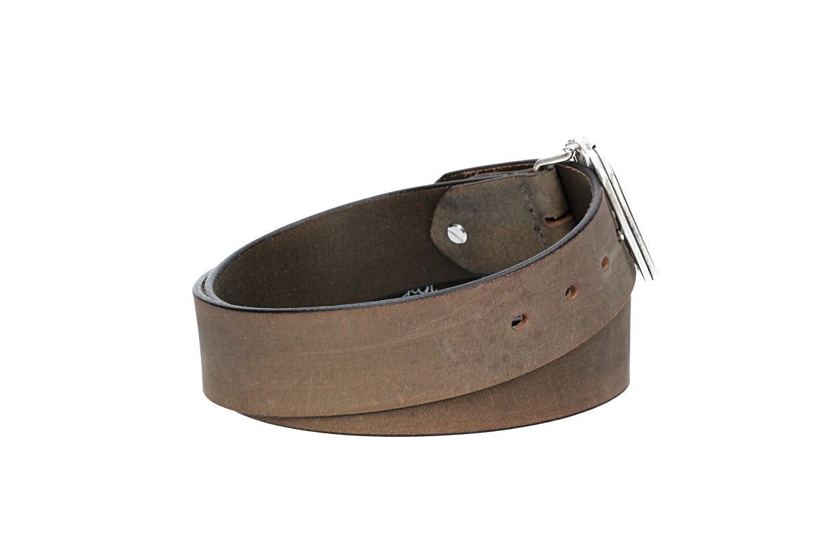 Ledergürtel in Grau 40mm mit Schmuckschließe Koppel
