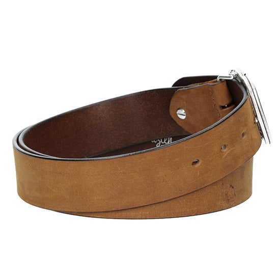 Ledergürtel in Cognac 40mm mit Schmuckschließe Koppel - leder-accessoires.com