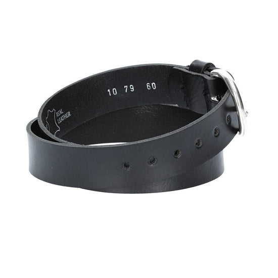 Ledergürtel Kids 25mm in Schwarz mit Schließe in Silber - leder-accessoires.com