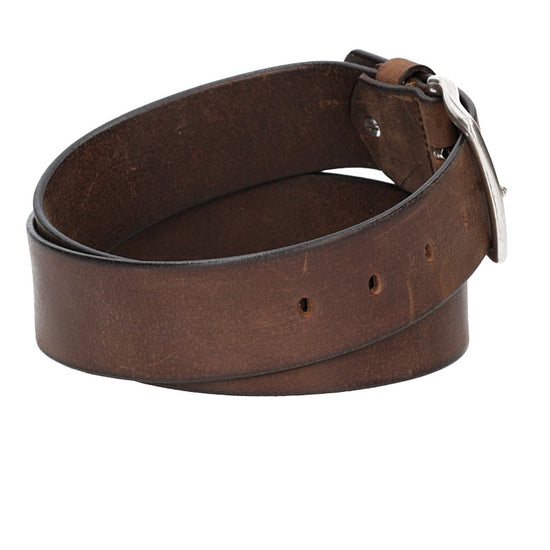 Ledergürtel Braun 45mm mit Dornschließe in Silber - leder-accessoires.com