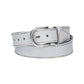 Ledergürtel Kids 25mm in Weiss mit Multicolornaht und Dornschließe in Silber
